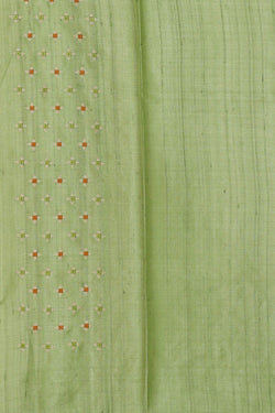 Image of Tussar Pista Green Embroidered Saree