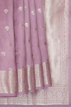 Image of Light Lavender Silk Saree