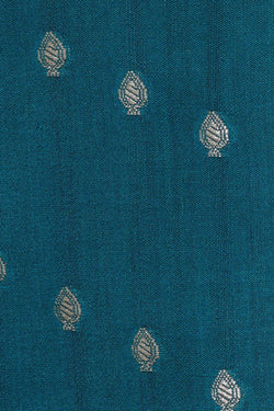 Image of Peacock Blue Silk Saree