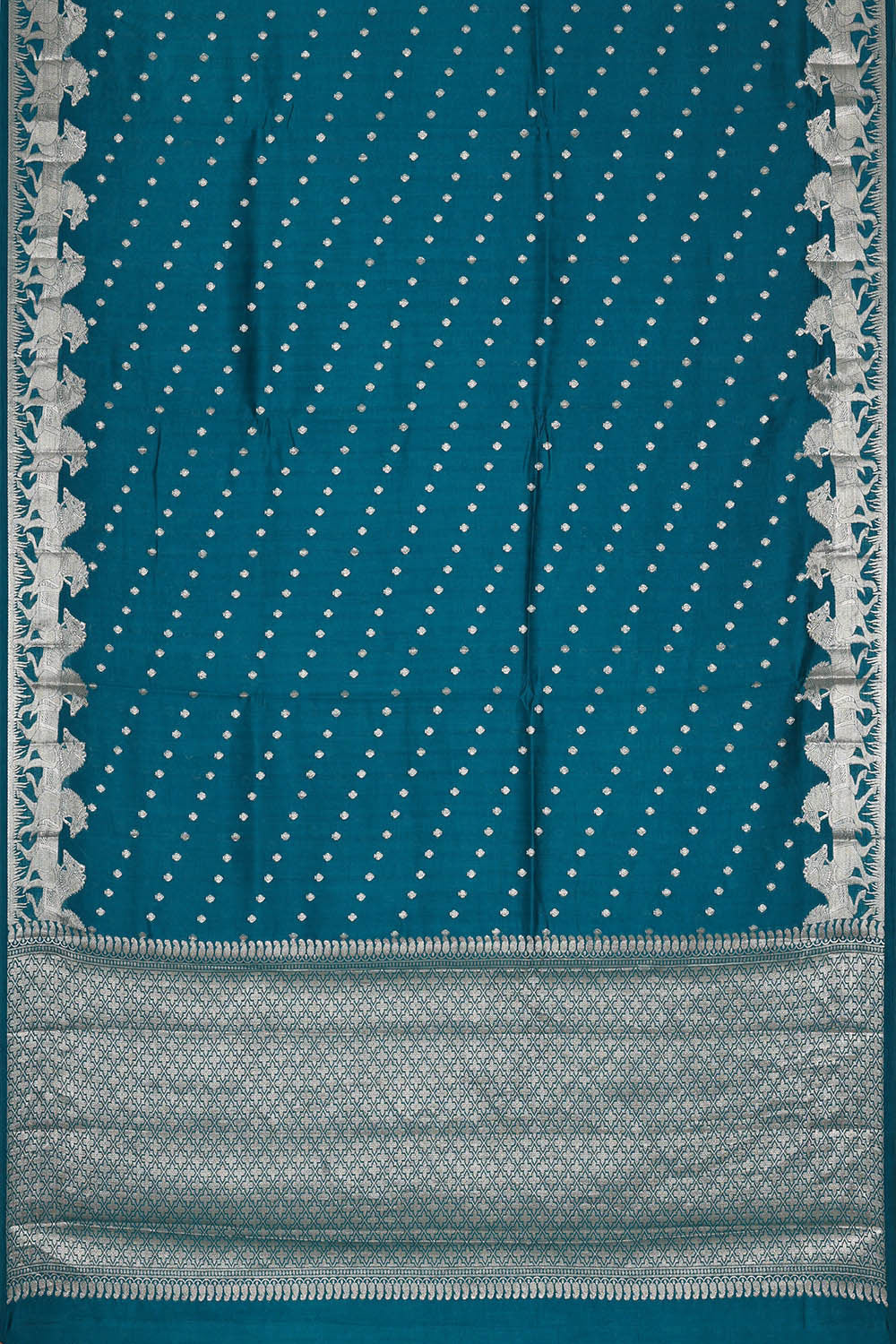 Peacock Blue Silk Saree