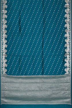 Image of Peacock Blue Silk Saree