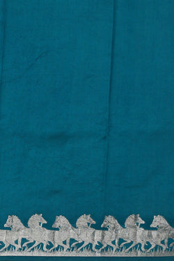 Image of Peacock Blue Silk Saree