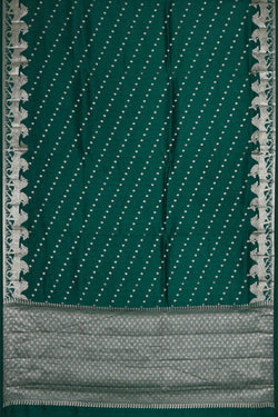 Image of Peacock Green Silk Saree