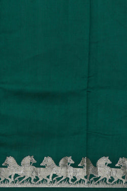 Image of Peacock Green Silk Saree