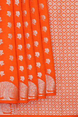 Image of Orange Silk Saree