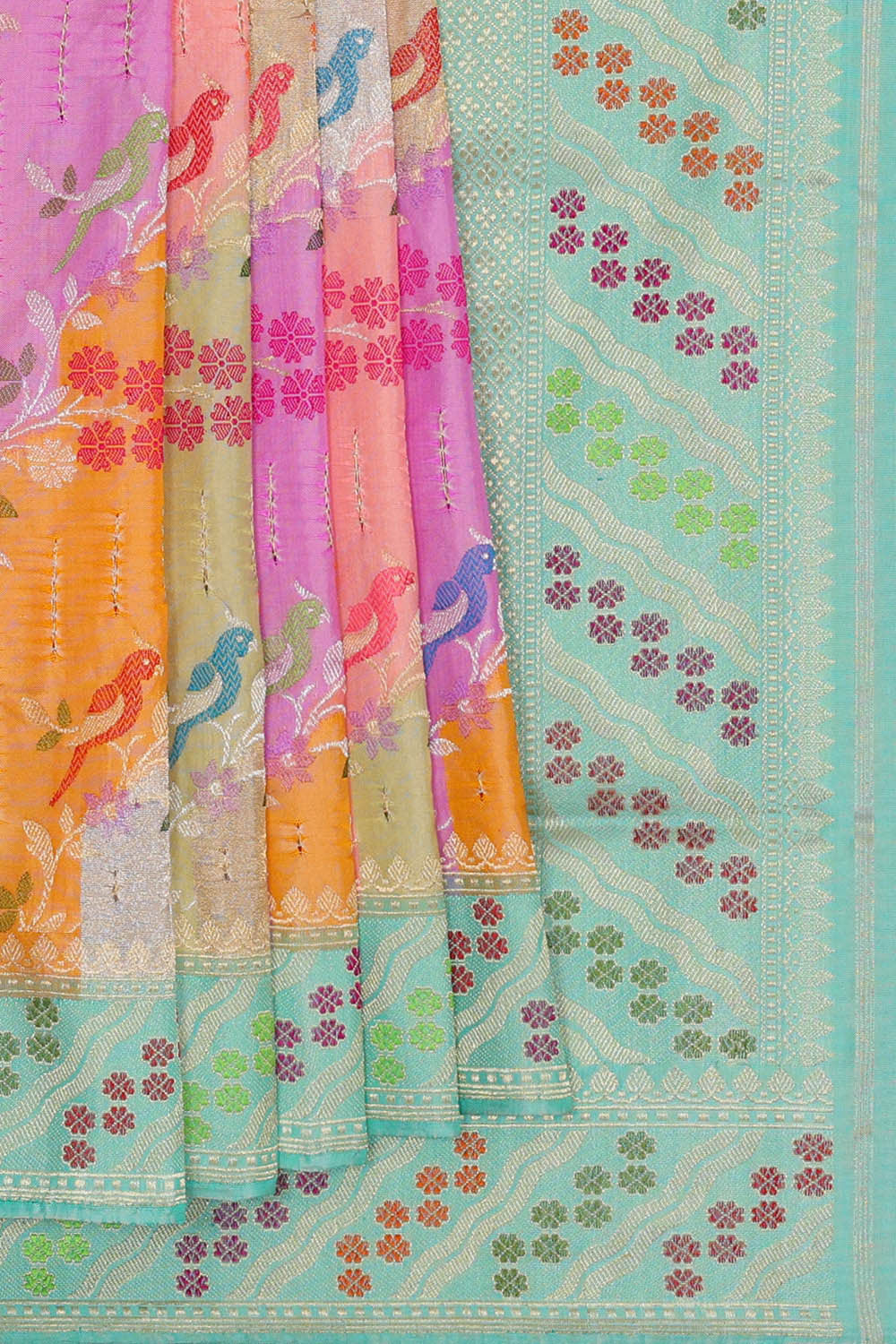 Image of Banarasi Silk Multicolour Saree