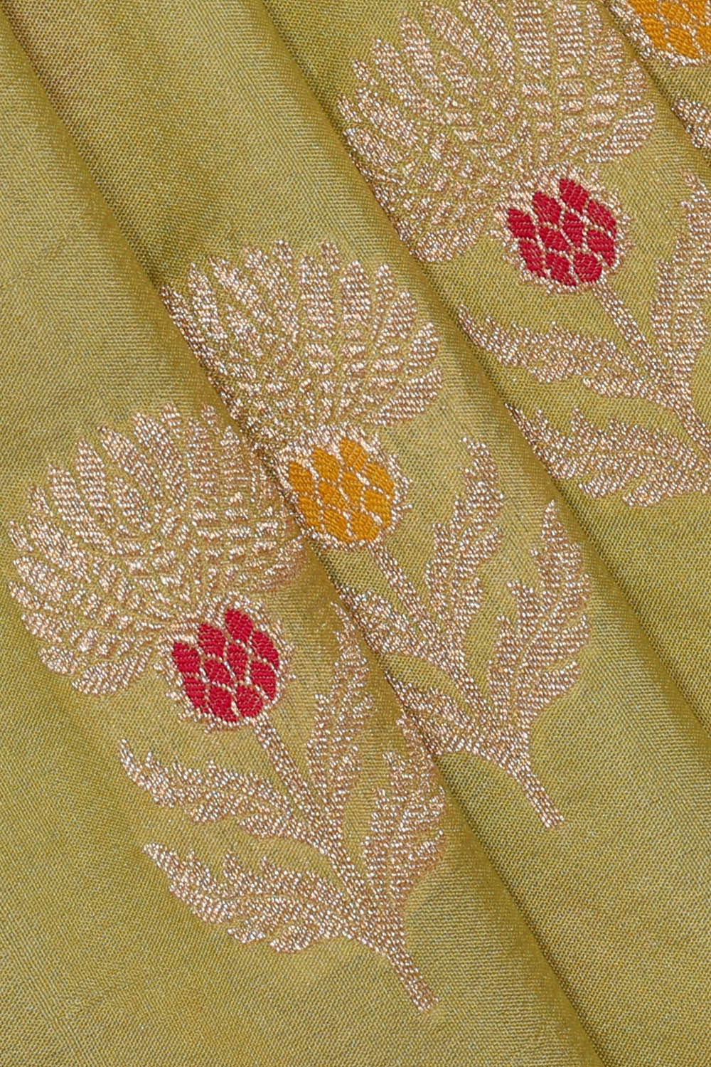 Image of Banarasi Silk Pista Green Saree