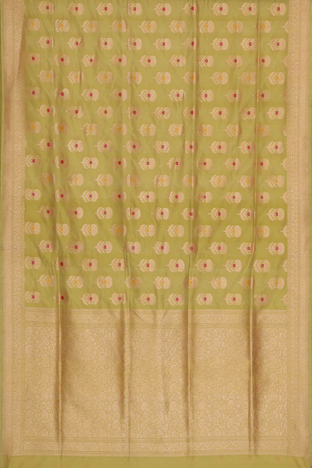 Image of Banarasi Silk Pista Green Saree