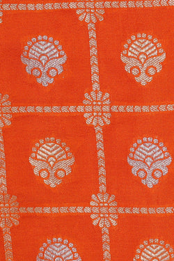 Image of Banarasi Silk Orange Saree