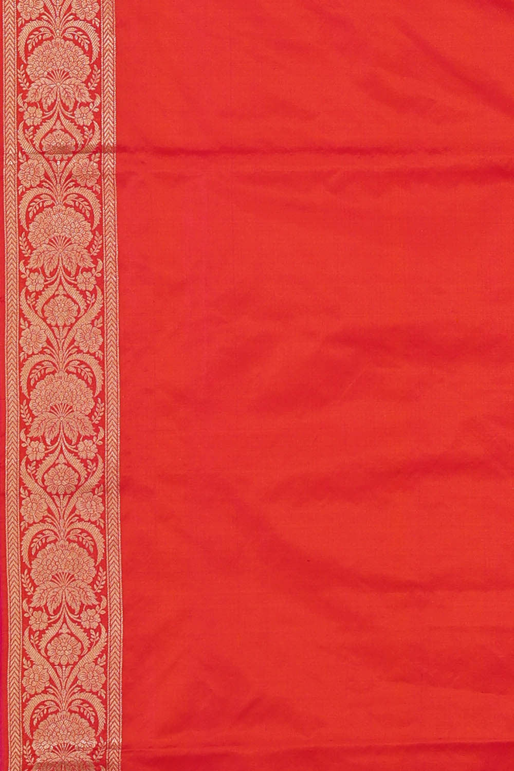 Image of Banarasi Silk Reddish Orange Saree
