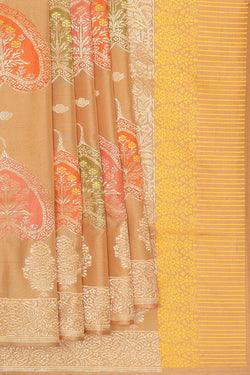 Image of Banarasi Silk Dark Cream Saree