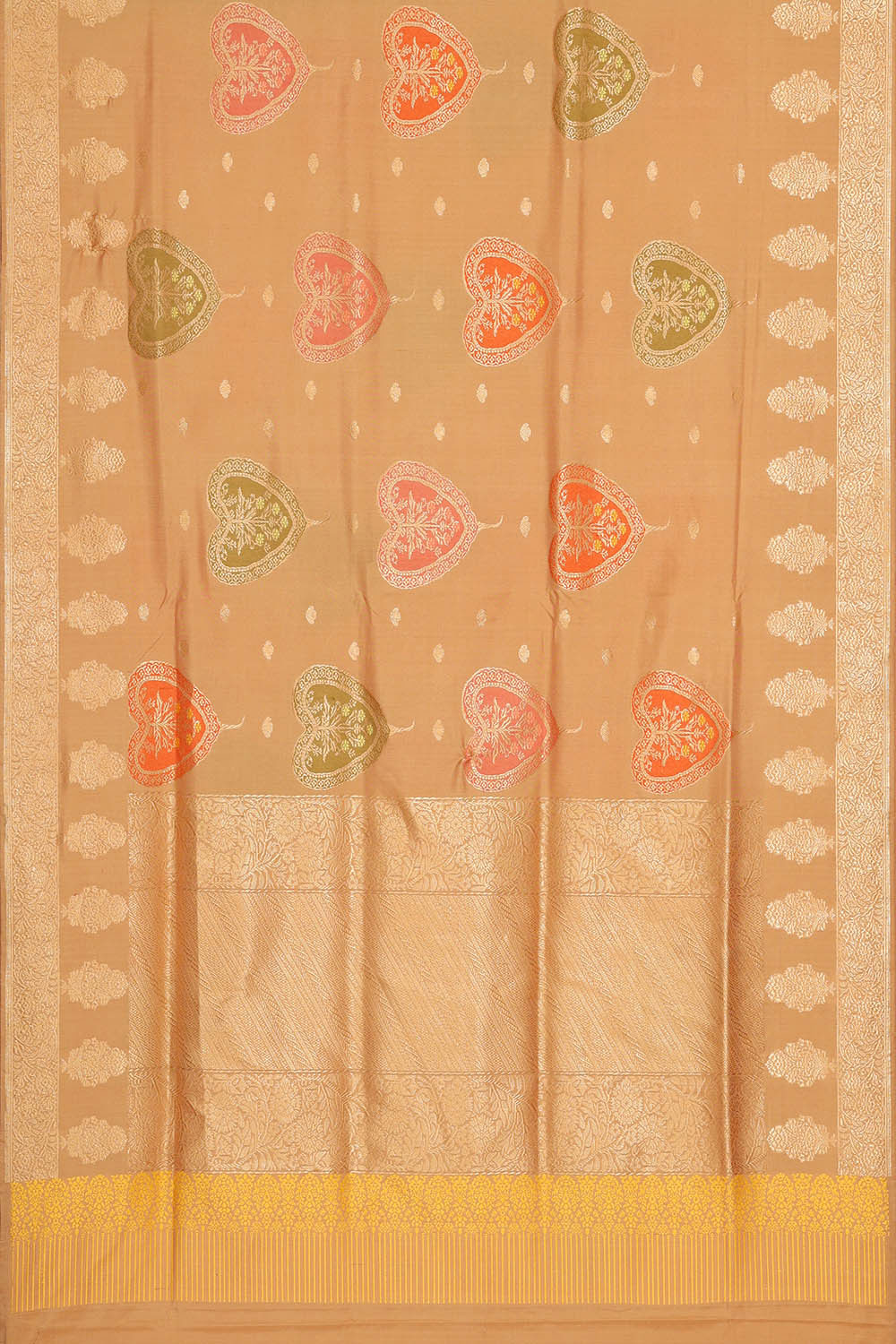 Image of Banarasi Silk Dark Cream Saree