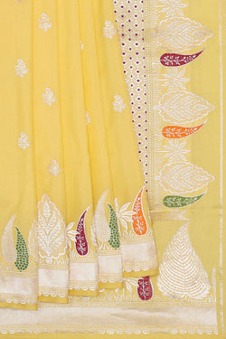 Image of Banarasi Silk Yellow Saree