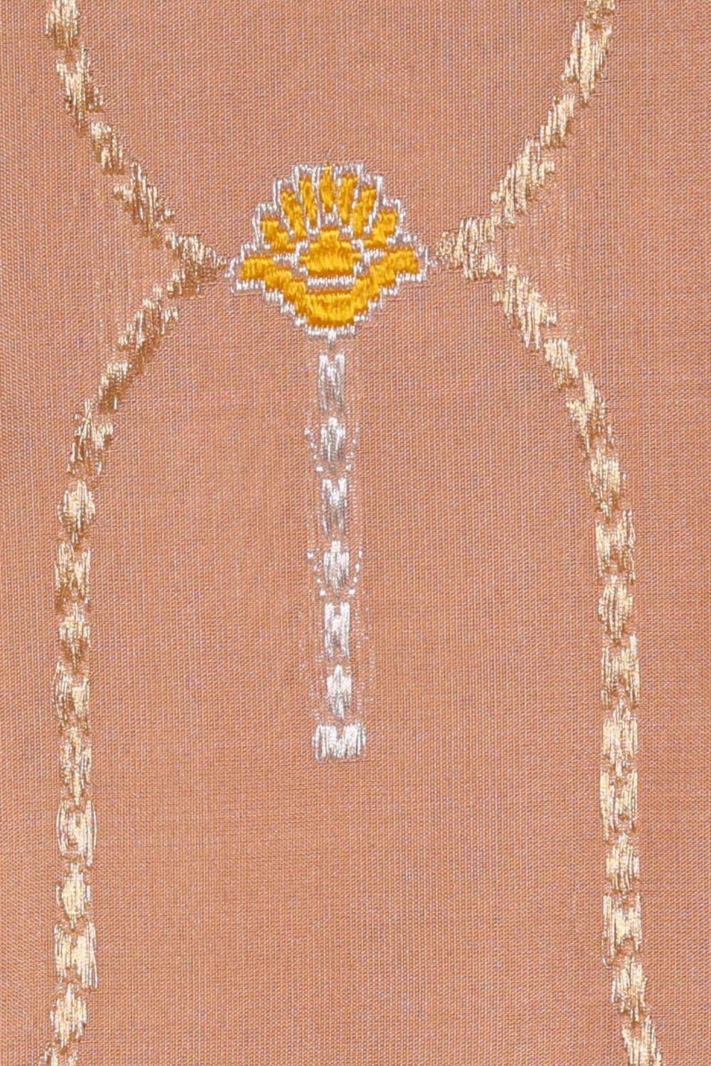 Image of Banarasi Silk Peach Saree