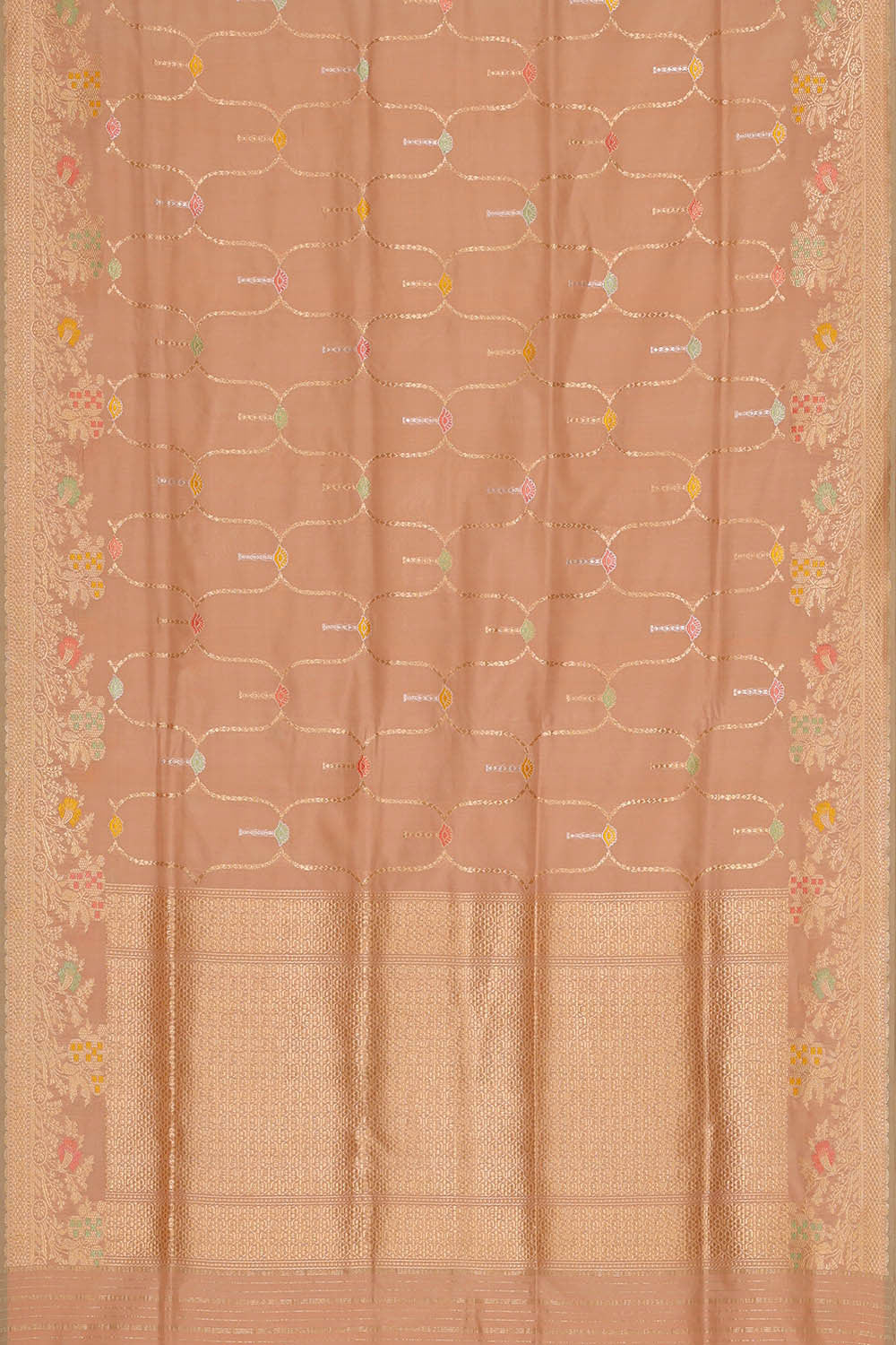 Image of Banarasi Silk Peach Saree