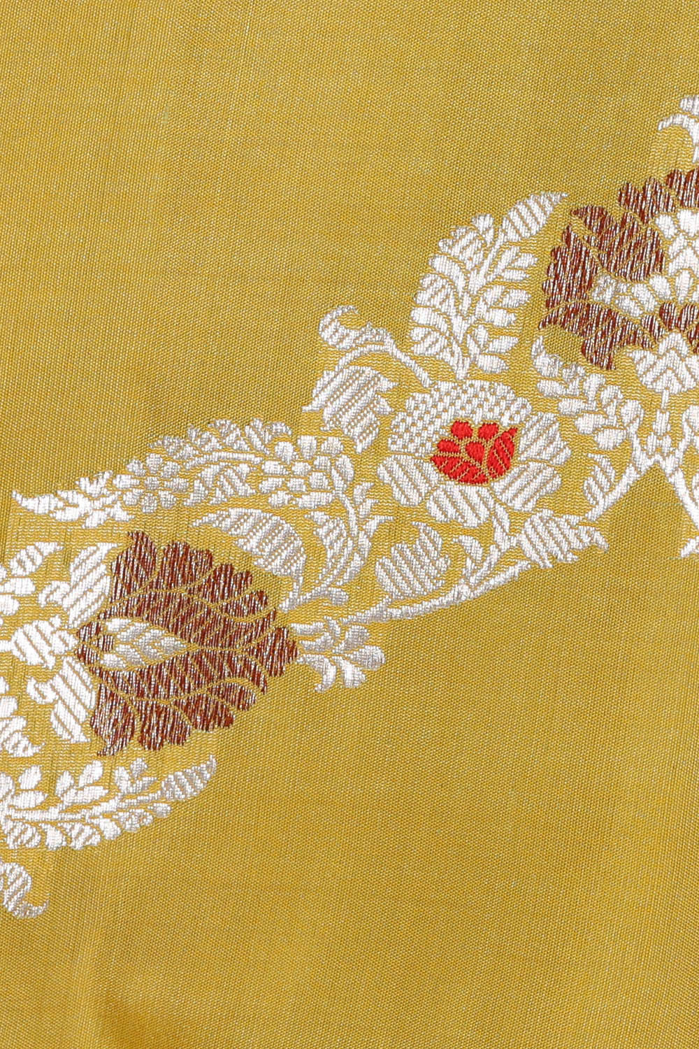 Image of Banarasi Silk Mustard Yellow Saree