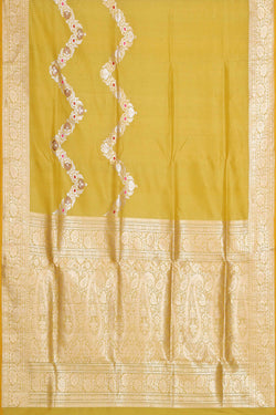 Image of Banarasi Silk Mustard Yellow Saree
