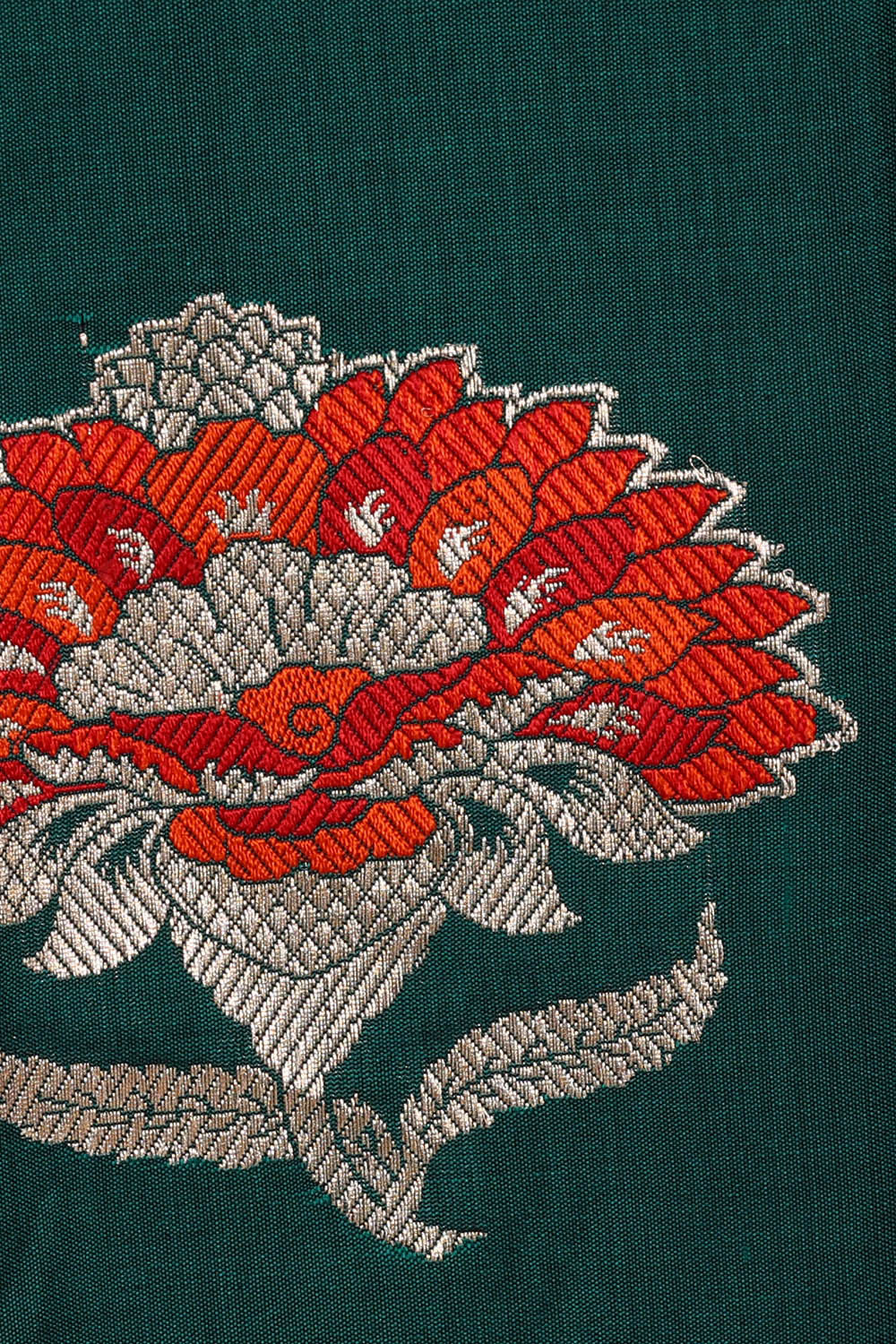 Image of Banarasi Silk Peacock Green Saree