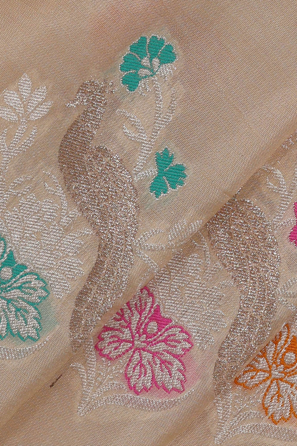 Image of Banarasi Silk Cream Saree