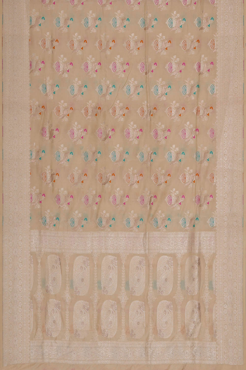 Image of Banarasi Silk Cream Saree