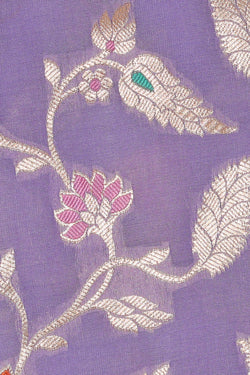 Image of Banarasi Silk Lavender Saree