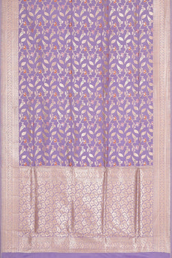 Image of Banarasi Silk Lavender Saree