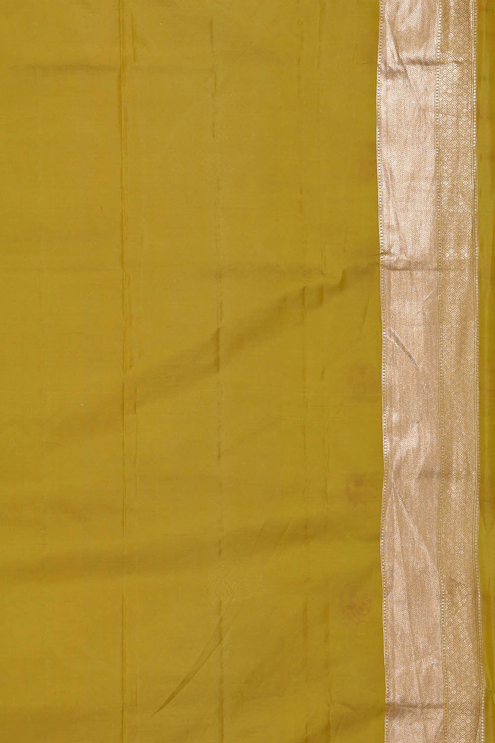 Image of Banarasi Silk Golden Green Saree