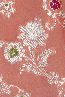 Image of Banarasi Silk Peach Saree