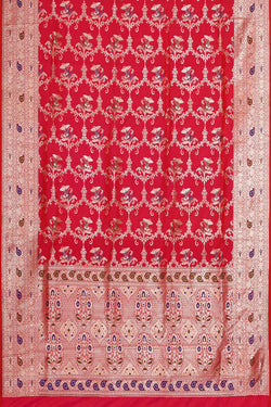 Image of Banarasi Silk Red Saree