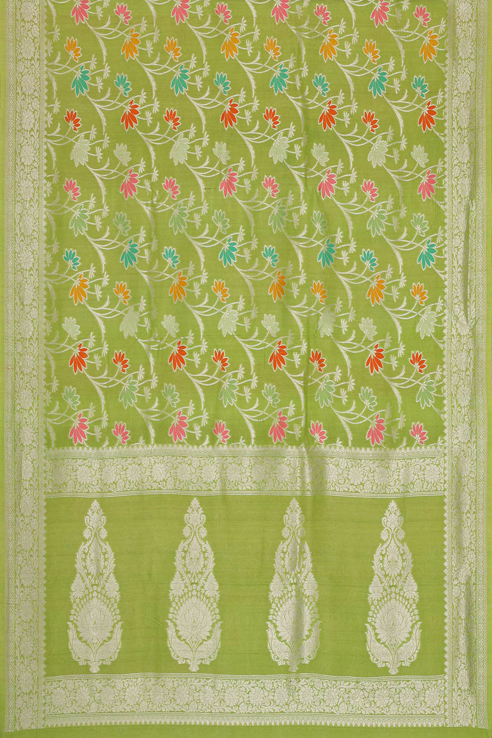 Georgette Parrot Green Saree