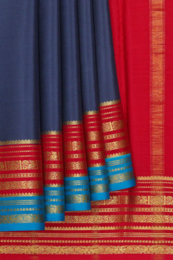 Image of Binny Crepe Navy Blue Saree