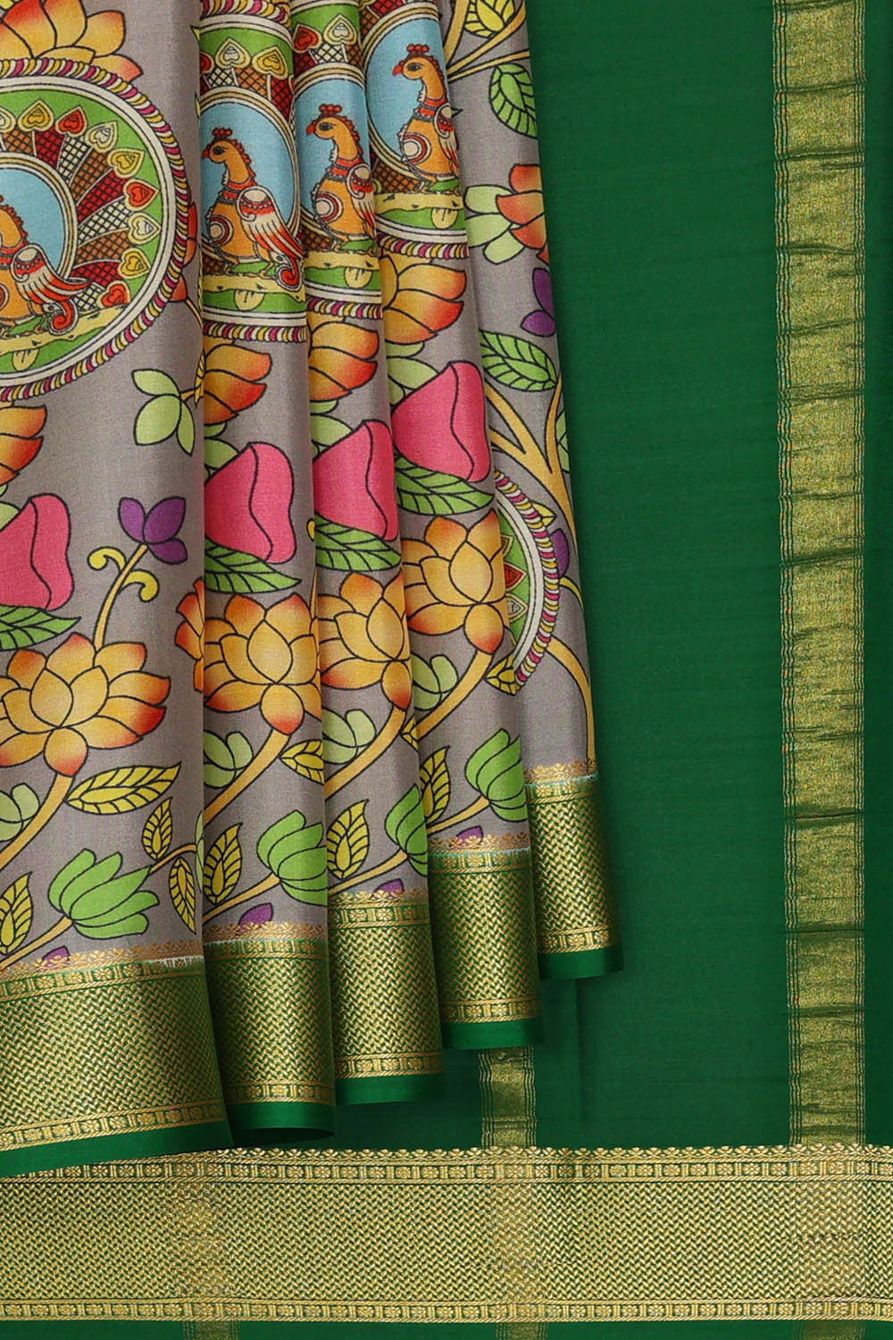 Printed Binny Crepe Grey Saree