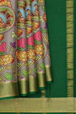 Image of Printed Binny Crepe Grey Saree
