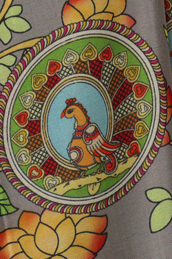 Image of Printed Binny Crepe Grey Saree
