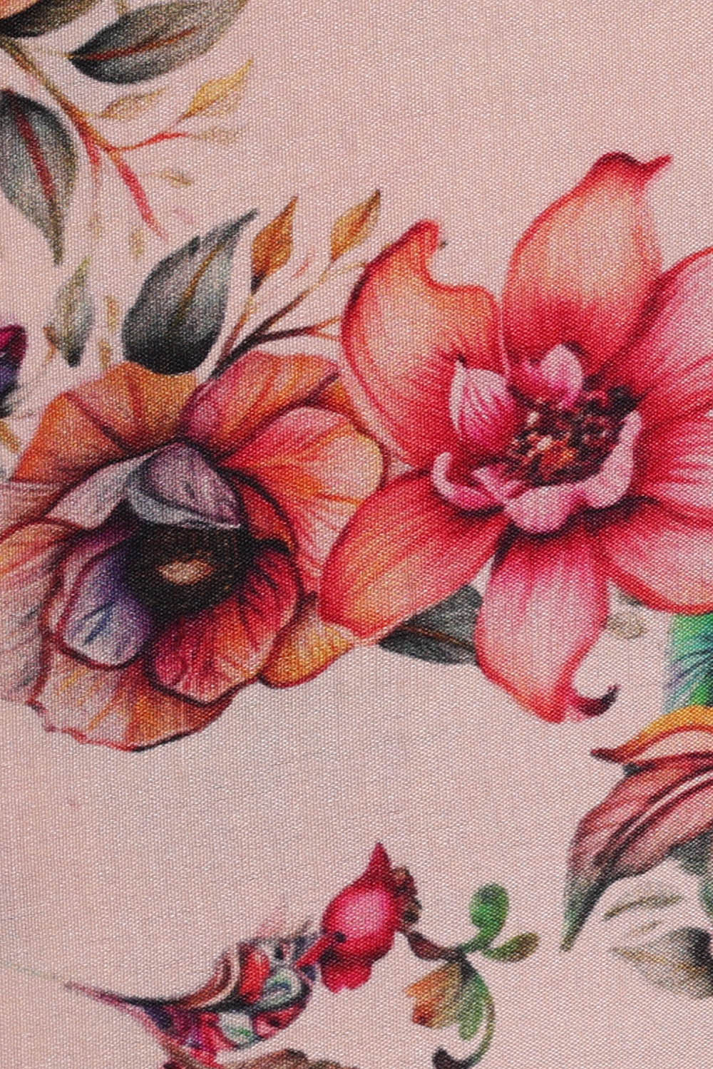 Printed Binny Crepe Light Peach Saree