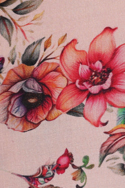 Image of Printed Binny Crepe Light Peach Saree
