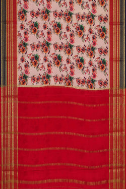 Image of Printed Binny Crepe Light Peach Saree