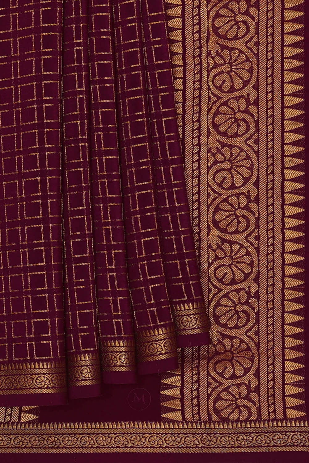 Image of Binny Crepe Dark Magenta Saree