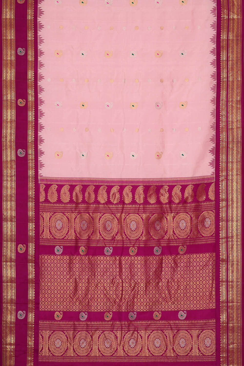 Gadwal Silk Soft Pink Saree