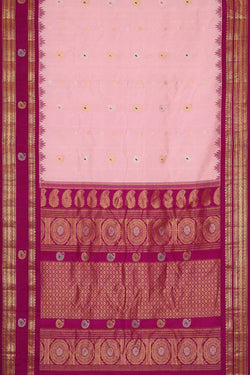 Image of Gadwal Silk Soft Pink Saree