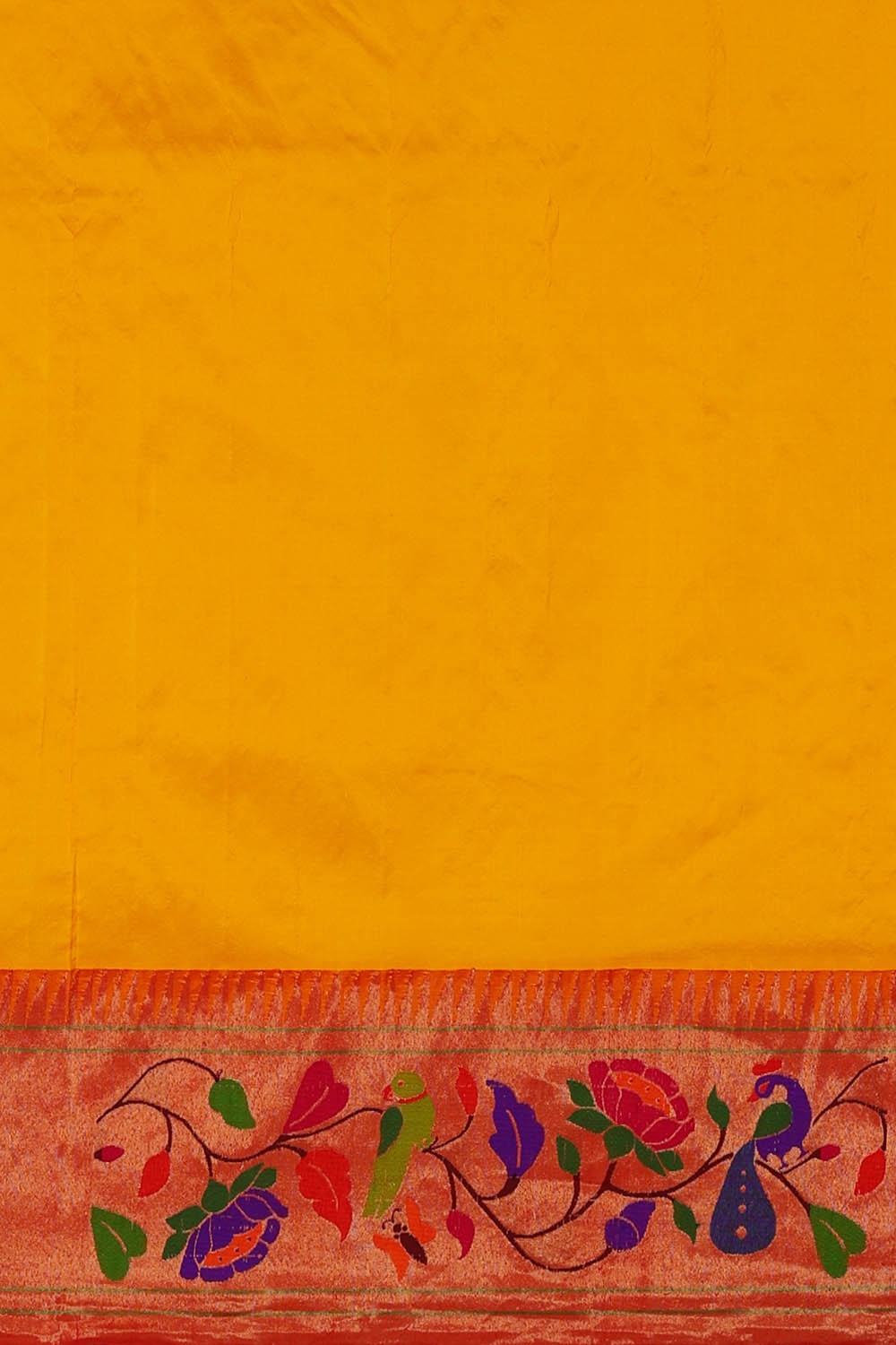 Image of Yellow Paithani Silk Saree