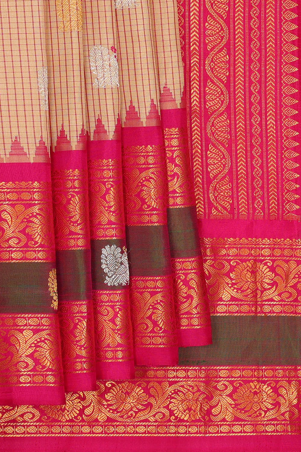 Gadwal Silk Cream Saree