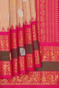 Image of Gadwal Silk Cream Saree