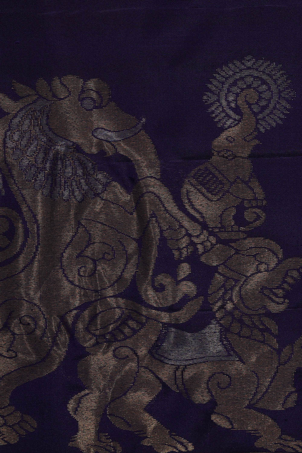 Gadwal Silk Navy Blue Saree