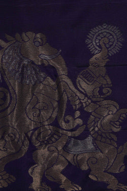 Image of Gadwal Silk Navy Blue Saree