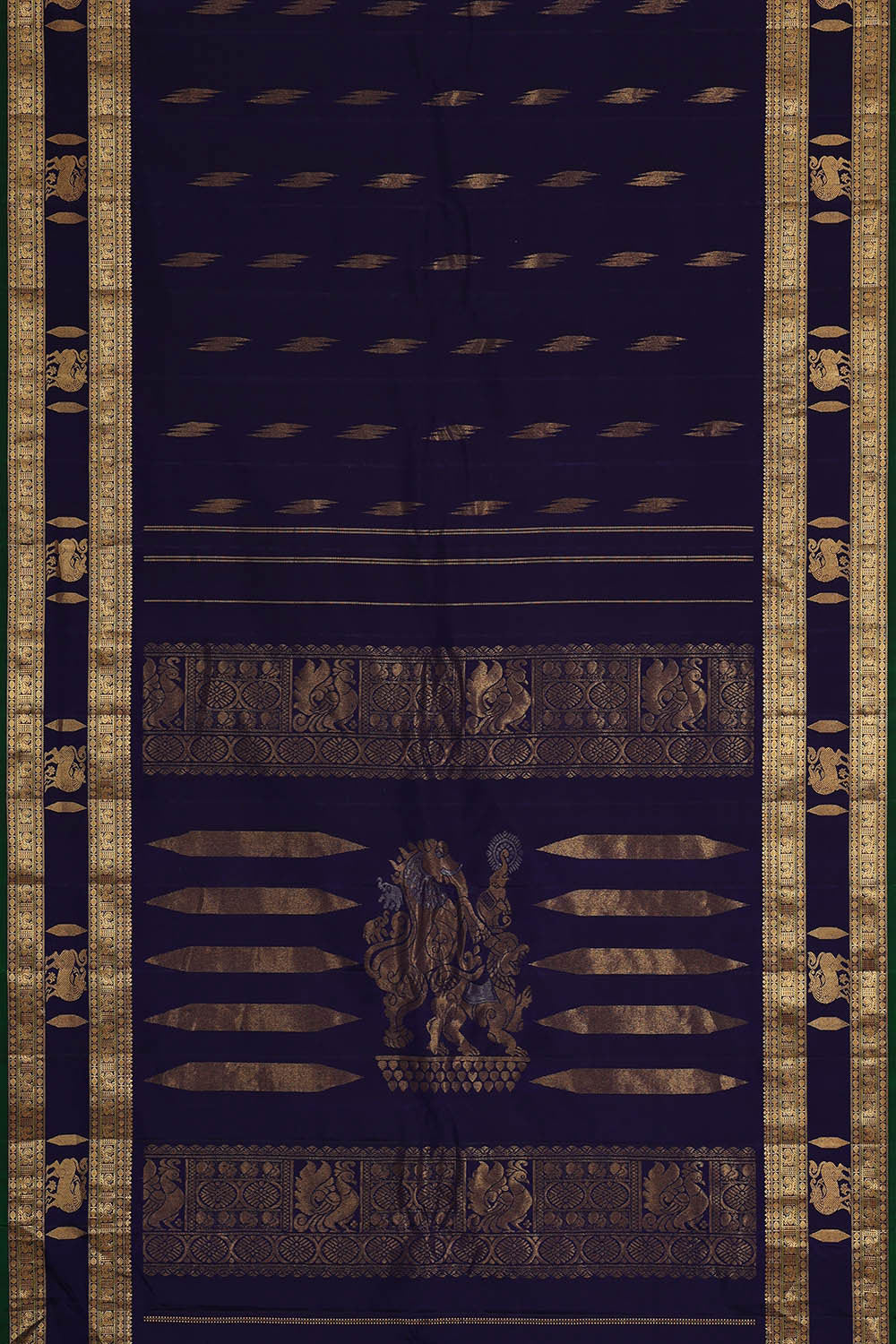 Gadwal Silk Navy Blue Saree