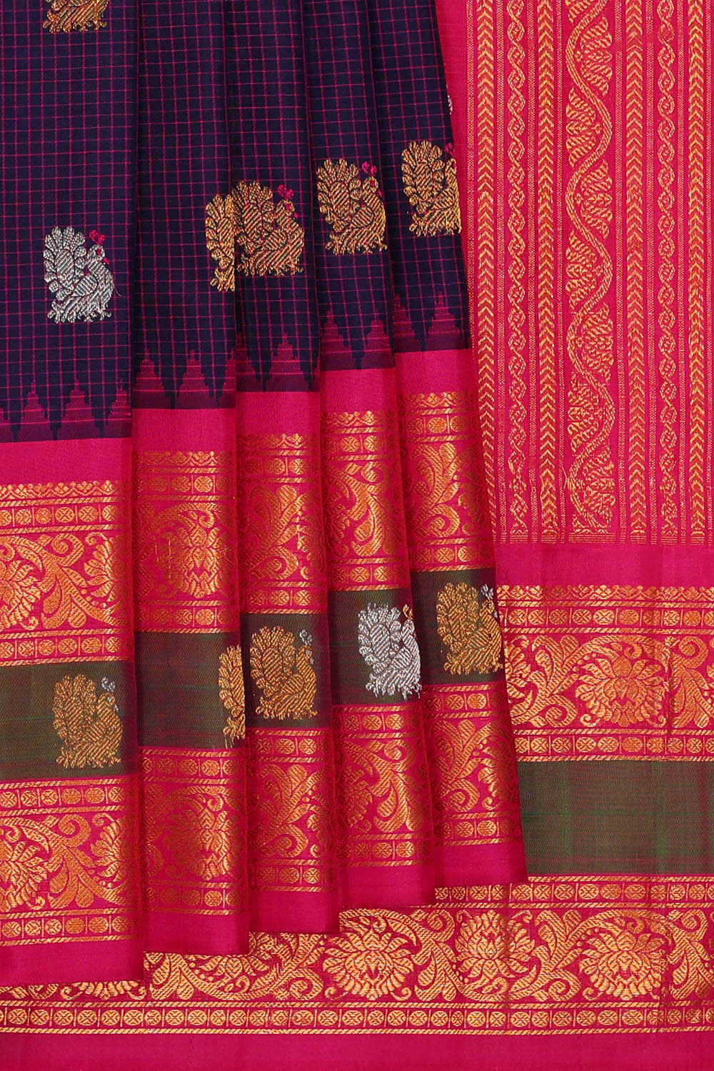 Image of Gadwal Silk Violet Saree