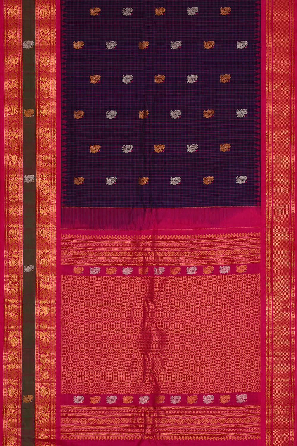 Image of Gadwal Silk Violet Saree