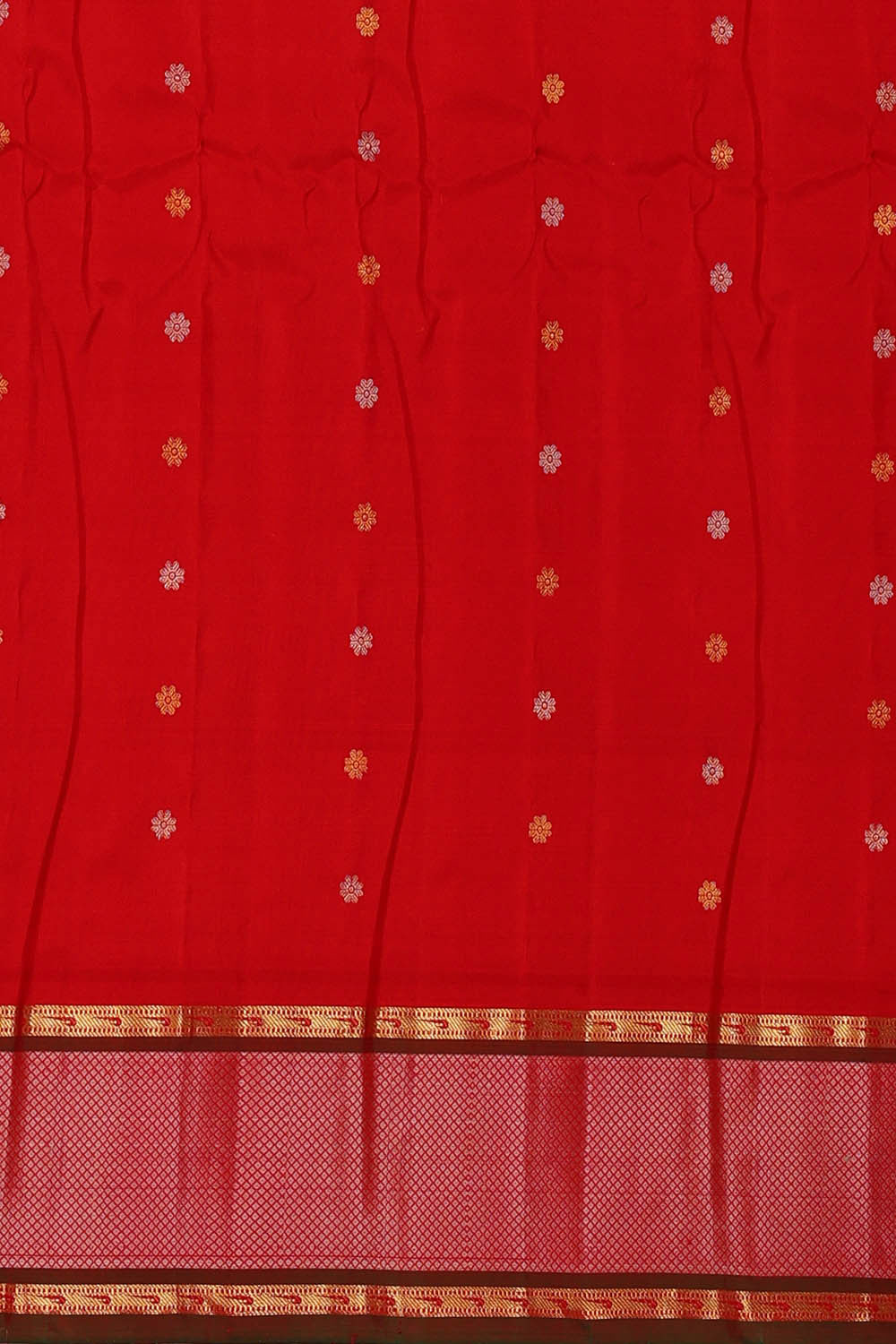 Image of Gadwal Silk Mustard Yellow Saree