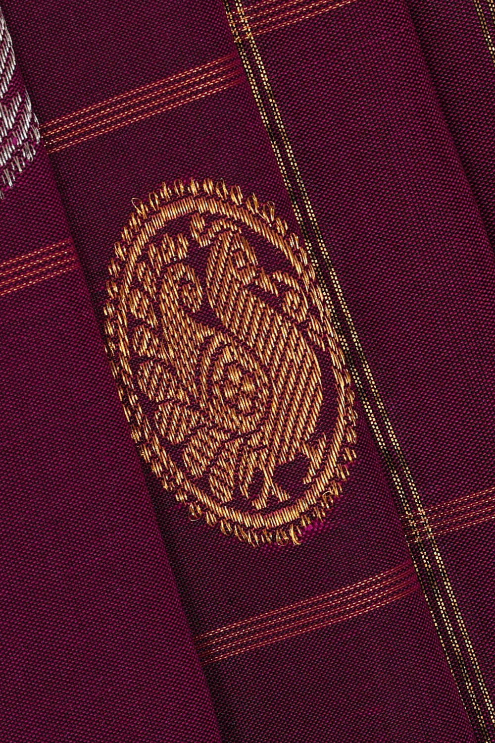 Gadwal Silk Deep Wine Saree